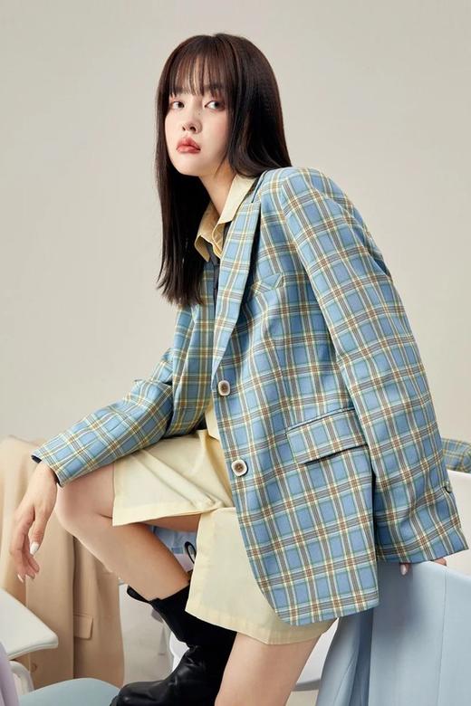 LED'IN 蓝色格纹西装外套 9845 商品图3