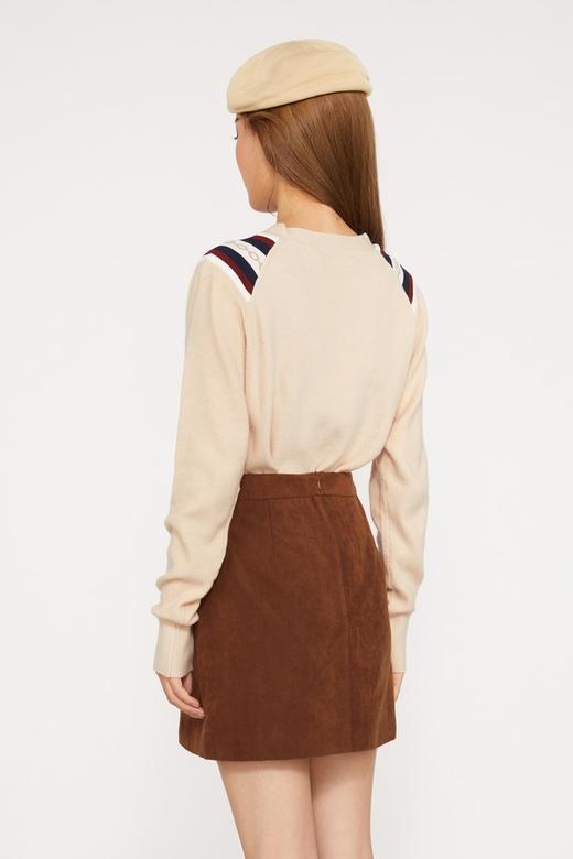 MEETLADY/米莱达 V领撞色套头毛衣 9922 商品图2