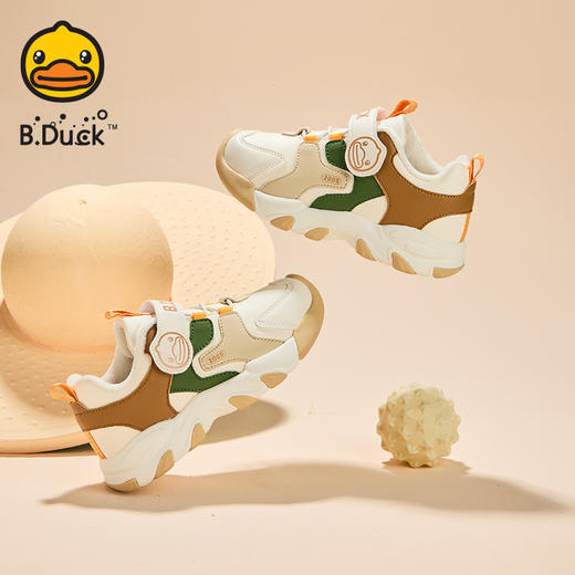 B.Duck小黄鸭童鞋冬季男女童加绒防滑运动鞋休闲鞋28-35 B5586978 商品图3