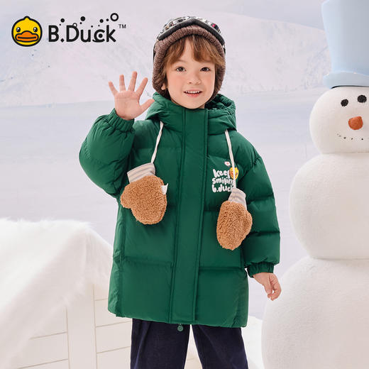 B.Duck小黄鸭童装冬季男女童连帽羽绒服中长款外套105-150 BF5516011 商品图0
