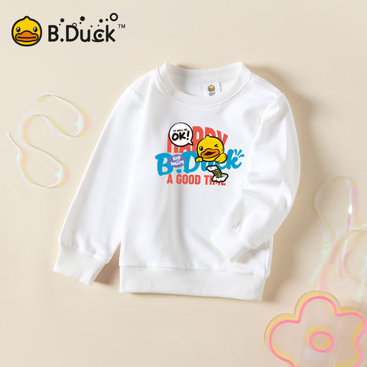 B.Duck小黄鸭童装时尚圆领套头卫衣春春秋男女童宽松105-150 BF3508936 商品图4