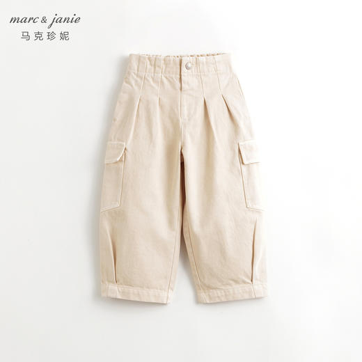 马克珍妮男女童休闲大口袋工装牛仔裤儿童裤子纯棉春装新款240229 商品图2