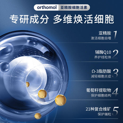 德国进口奥适宝orthomol亚精胺逆龄细胞素线粒体补充剂焕龄CP饮细胞营养素 30包/盒【保税仓放货】 商品图2