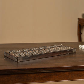 清 紫檀十七档算盘