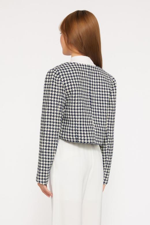 NIMILL奈密儿 气质圆领千鸟格外套 9907 商品图2