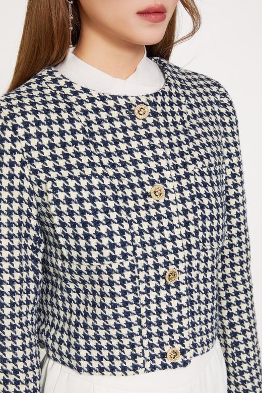NIMILL奈密儿 气质圆领千鸟格外套 9907 商品图3