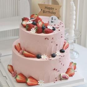 【粉色巴黎】网红草莓水果蛋糕
