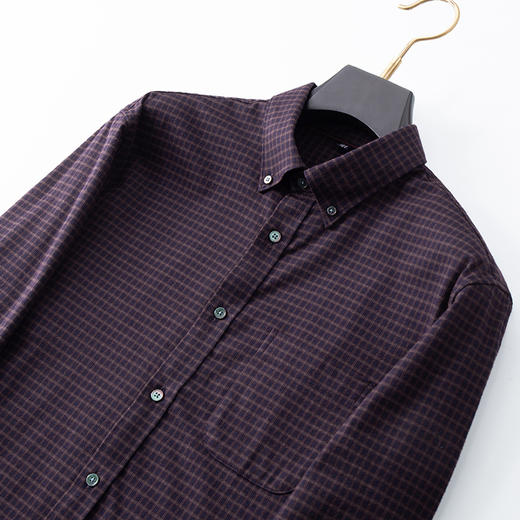 【新款DM】大依优型大码磨毛格子长袖衬衫男宽松加肥加大码男士休闲商务衬衣上衣胖子 商品图11
