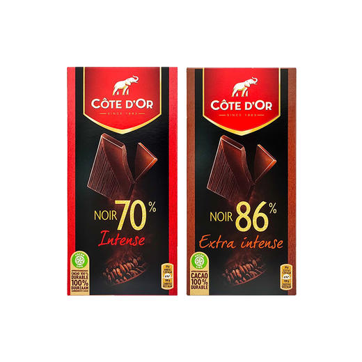 比利时克特多金象真味纯可可巧克力100g 精细研磨浓香醇厚 042466/040162 商品图0