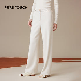 pure touch女士米白色直筒裤1368244412