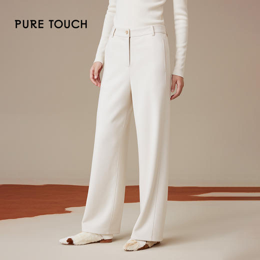 pure touch女士米白色直筒裤1368244412 商品图0
