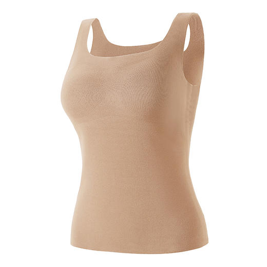 【椰油保暖背心天花板】买一送一 花姿彤椰油云感衣 7A抑菌自带胸垫 双面磨毛无痕保暖 抬手不跑杯 方领V领可选 商品图6