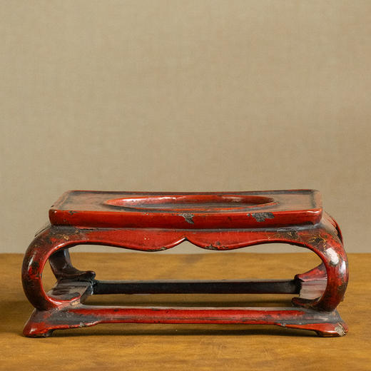清 朱漆天圆地方壸门带托泥器座 商品图0