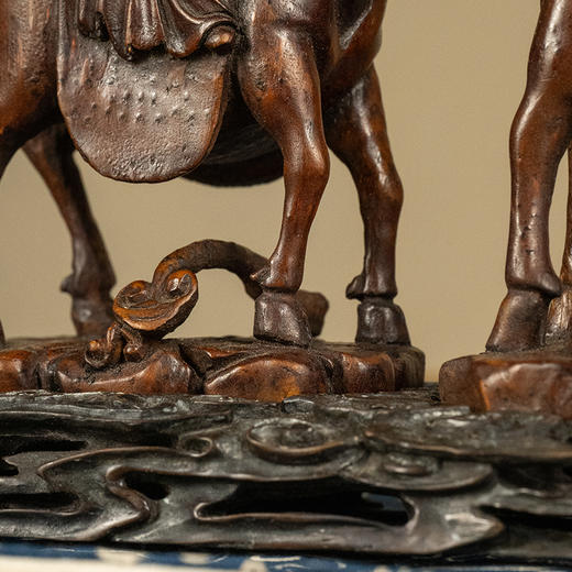 清 竹雕寿星摆件（红木座） 商品图3