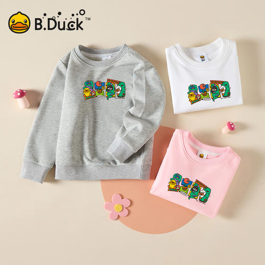 B.Duck小黄鸭童装圆领卫衣春春秋男女童时尚潮酷上衣105-150 BF3508961 商品图0