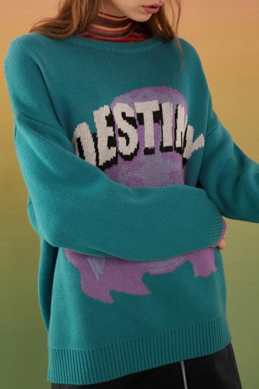 HAYES 湖水蓝人物毛衣 9797 商品图3