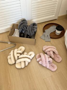 【女款】羊毛新款交叉拖雪地靴，超级舒适