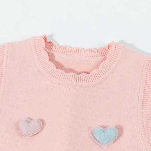 贝贝怡24春秋新款女童毛衣马甲可爱花边领打底针织背心ZB3DS084 商品图2