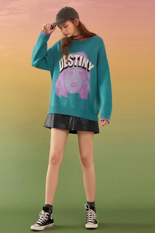 HAYES 湖水蓝人物毛衣 9797 商品图5