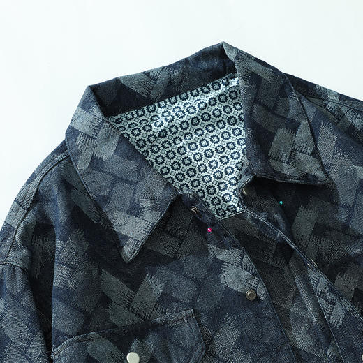 【特大码】【新款DH】大依优型大码翻领牛仔外套夹克加肥加大休闲胖子宽松外套上衣男装潮流 商品图7