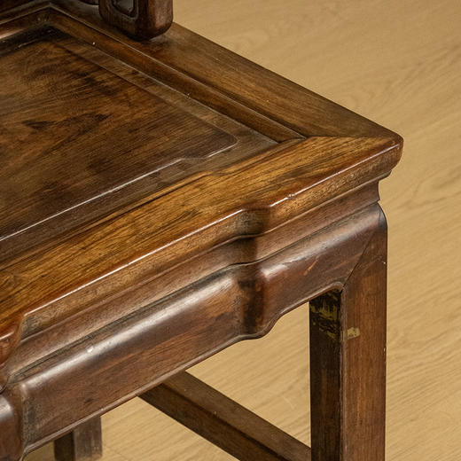 清 红木透雕福庆有余靠背椅（一对） 商品图3