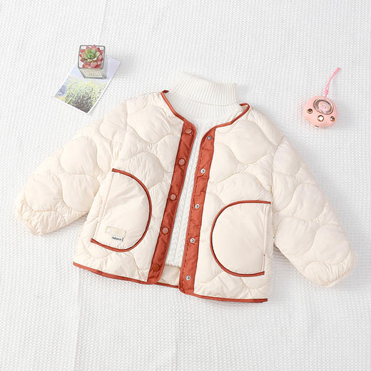 儿童拼色小口袋棉内胆男宝女宝洋气保暖棉内搭 90-140cm 商品图2