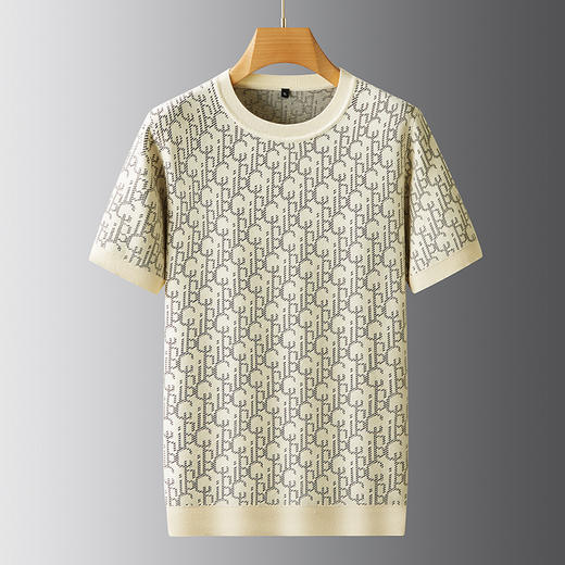 【新款DPF】大依优型毛衣针织短袖背心休闲针织衫毛背心满印字母加肥加大上衣男士胖子大码毛衫t恤打底 商品图5