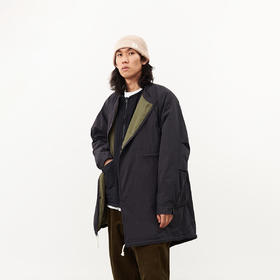 吃茶去chichaqu24秋冬立领中长风衣斜襟外套M51棉服复古全棉