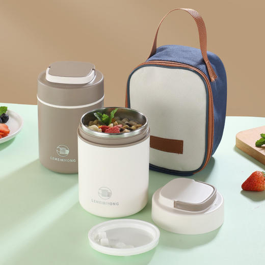 【早餐杯-移动小厨房】304不锈钢早餐杯汤杯礼品 带盖勺便携燕麦杯密封牛奶杯豆浆杯汤罐。ry 商品图0