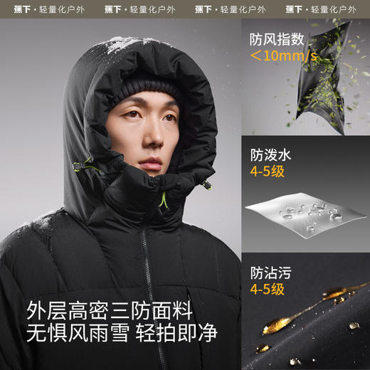 蕉下男士拒水羽绒服白鸭绒秋冬款保暖户外防风防水可机洗连帽外套HD87724 商品图3