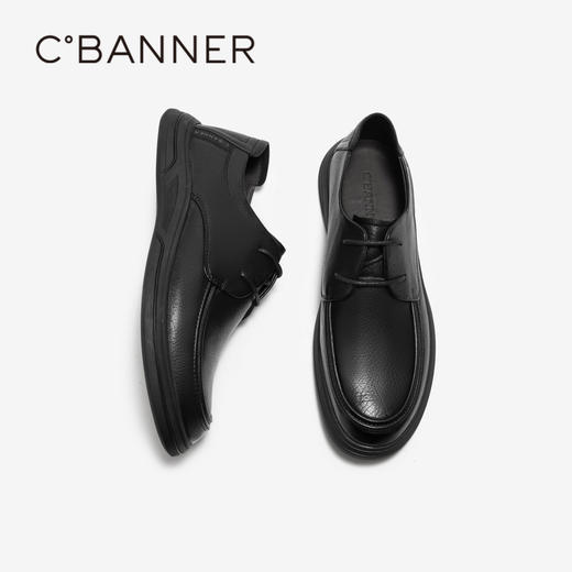 千百度男鞋轻奢一脚蹬真皮正装皮鞋春季百搭英伦风大头皮鞋A24424351 商品图2