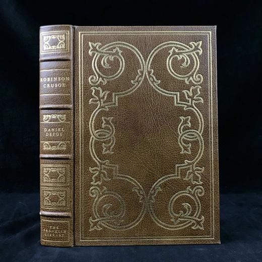 限量版！笛福《鲁宾逊漂流记》 配多幅经典插图 豪华皮装18开 商品图0