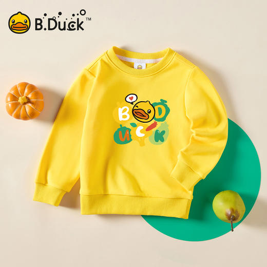 B.Duck小黄鸭童装圆领卫衣春春秋男童时尚卡通上衣潮105-150 BF3508963 商品图2