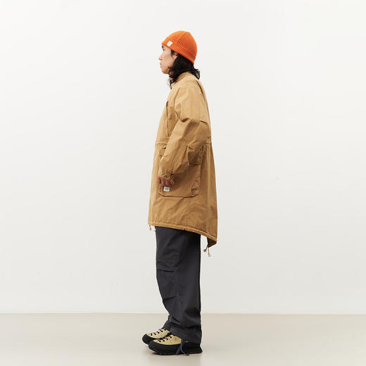 吃茶去chichaqu24秋冬立领中长风衣斜襟外套M51棉服复古全棉 商品图3