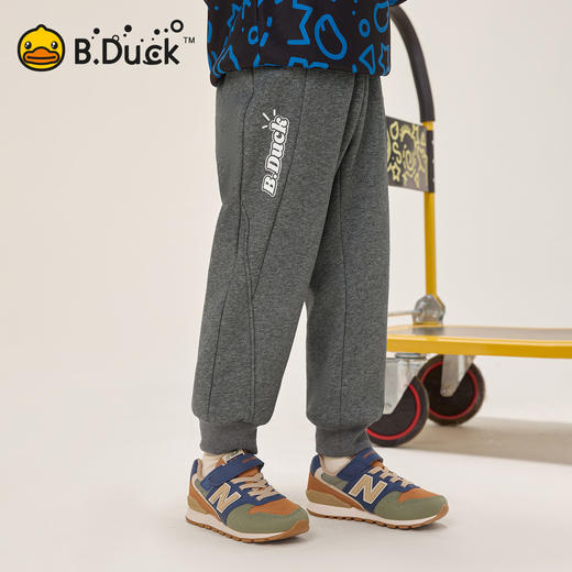 B.Duck小黄鸭童装束脚休闲长裤冬季男童运动裤105-150 BF5573031 商品图3
