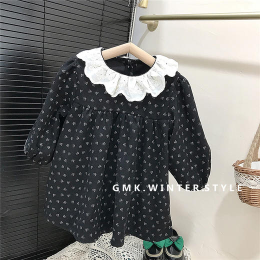 【女童韩版森系连衣裙，可爱复古碎花蕾丝裙，公主范儿十足】韩版女童新品秋季 森系连衣裙女宝 复古可爱碎花蕾丝圆领公主裙-QQ 商品图3