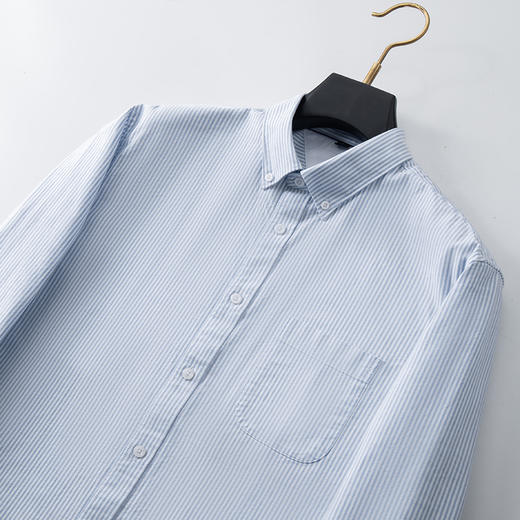 【100%棉】【新款DM】大依优型大码纯棉条纹长袖衬衫男宽松加肥加大码男士休闲商务衬衣上衣胖子 商品图10