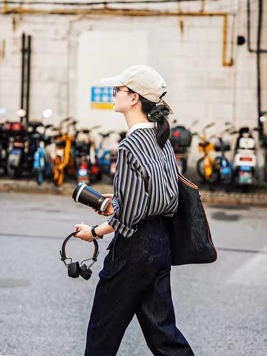 浮生八记/24C089/可拆卸三穿领英伦绅士复古通勤条纹衬衫 商品图3