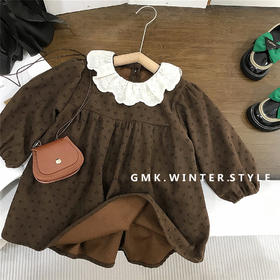 【女童韩版森系连衣裙，可爱复古碎花蕾丝裙，公主范儿十足】韩版女童新品秋季 森系连衣裙女宝 复古可爱碎花蕾丝圆领公主裙-QQ