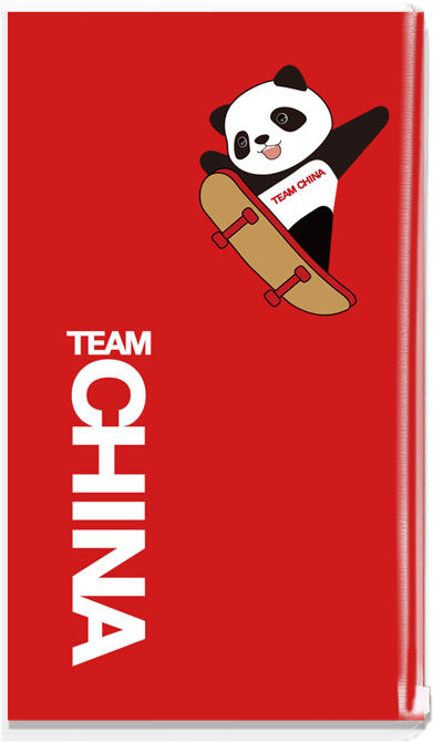 TEAM CHINA熊猫运动造型可收纳环保便携笔记本A6—滑板 商品图0