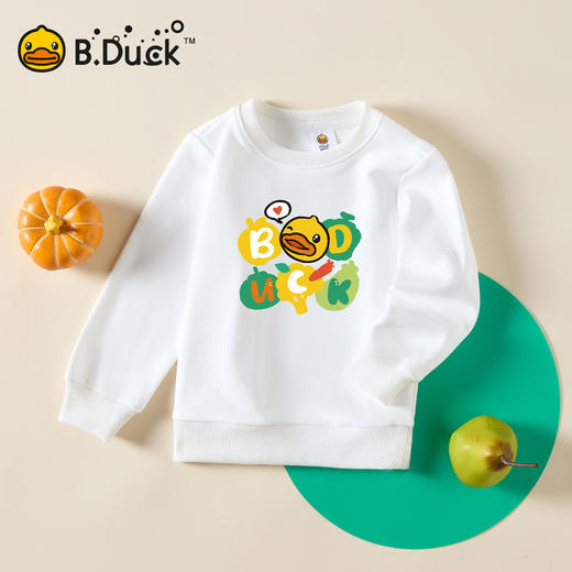 B.Duck小黄鸭童装圆领卫衣春春秋男童时尚卡通上衣潮105-150 BF3508963 商品图4