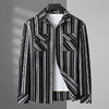 【新款DB】大依优型大码男装厚长袖衬衫条纹商务休闲上衣外套加肥加大胖子舒适打底 商品缩略图0