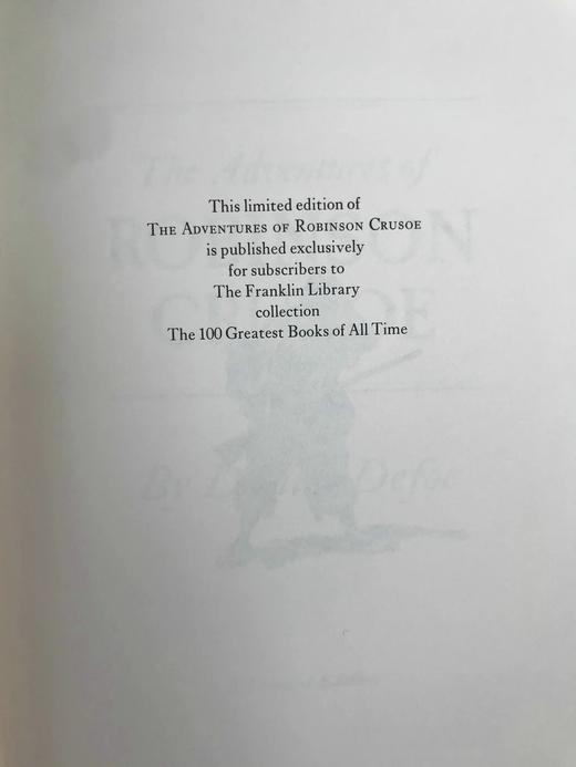 限量版！笛福《鲁宾逊漂流记》 配多幅经典插图 豪华皮装18开 商品图2