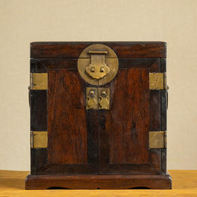 清早期 紫檀平顶官皮箱