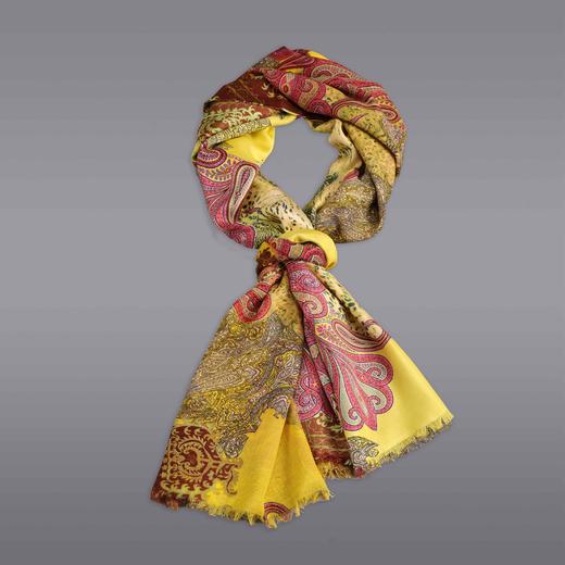 桑蚕丝金纺澳毛双面围巾 商品图1