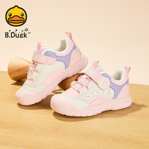 B.Duck小黄鸭童鞋冬季男女童防滑加绒保暖运动鞋24-30 B5586905 商品图4