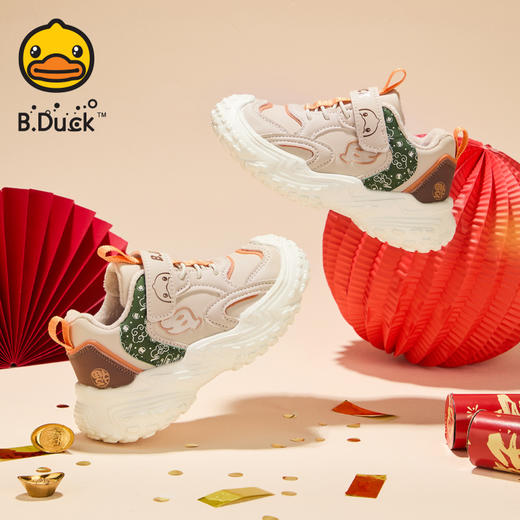 B.Duck小黄鸭童鞋冬季男女童防滑防撞运动鞋新年款26-30 B5586938 商品图4
