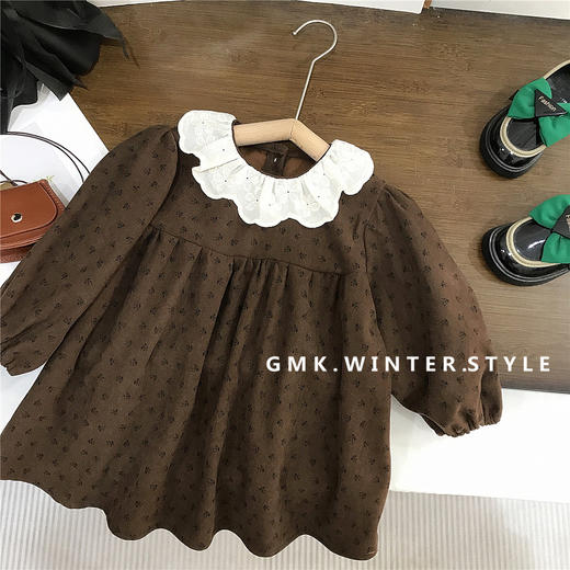 【女童韩版森系连衣裙，可爱复古碎花蕾丝裙，公主范儿十足】韩版女童新品秋季 森系连衣裙女宝 复古可爱碎花蕾丝圆领公主裙-QQ 商品图4