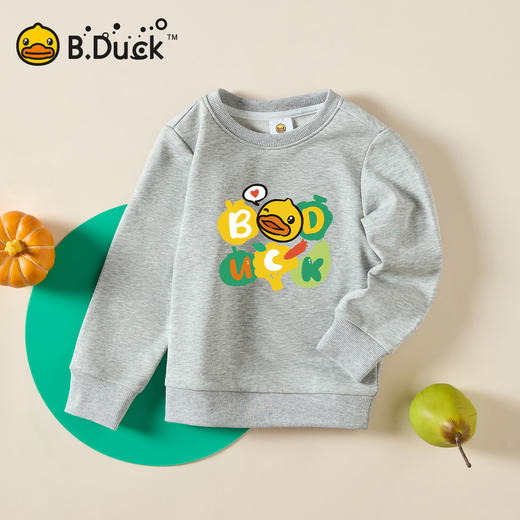 B.Duck小黄鸭童装圆领卫衣春春秋男童时尚卡通上衣潮105-150 BF3508963 商品图3