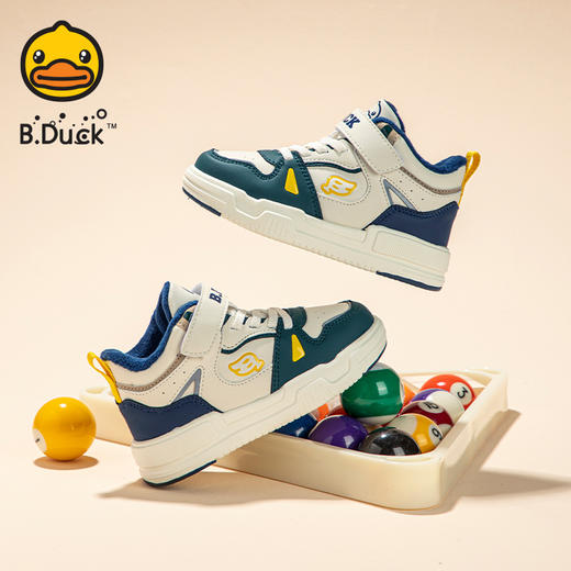 B.Duck小黄鸭童鞋冬季男女童加绒高帮鞋防板鞋26-35 B5586860 商品图3